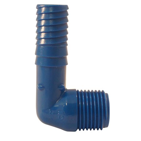 APOLLO BY TMG 1/2 in. Polypropylene Blue Twister Insert 90-Degree x MPT Elbow ABTME12